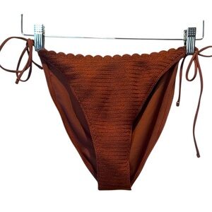 New Wild Fable Women’s Brown Crochet front bikini bottoms String ties Medium NWT